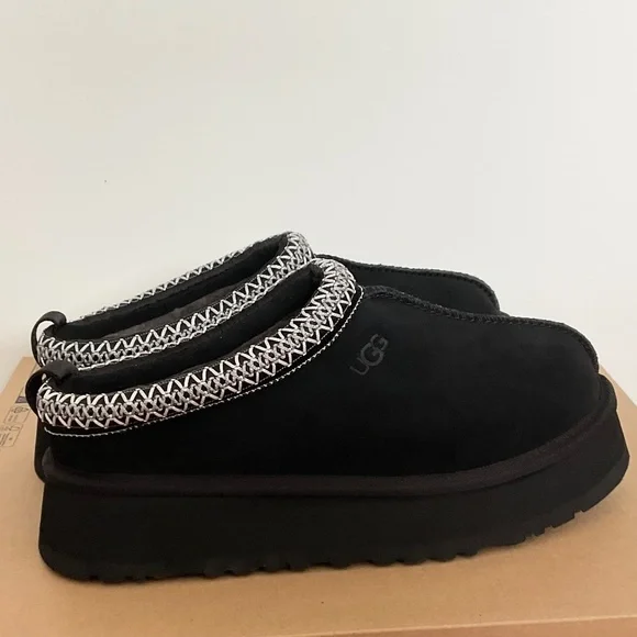 NEW UGG Tazz Platform Suede Slippers Shoes Shoes Back Size 8 - Picture 4 of 10
